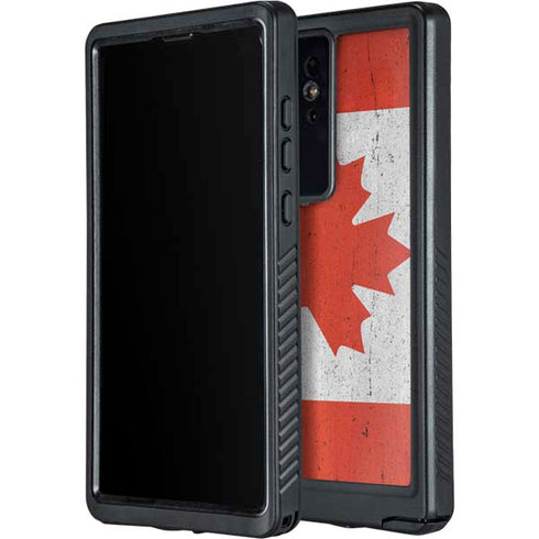 Canada Flag Distressed Galaxy S24 Ultra Waterproof Case
